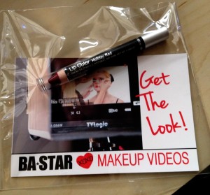 BA Star Makeup Videos Get the Look flyer and Holiday Red Lip Pencil