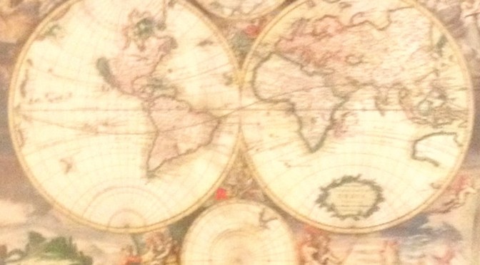 Old World Map Wall Art Feature