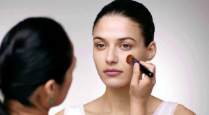 applying foundation with an angled brush makeup artist tips