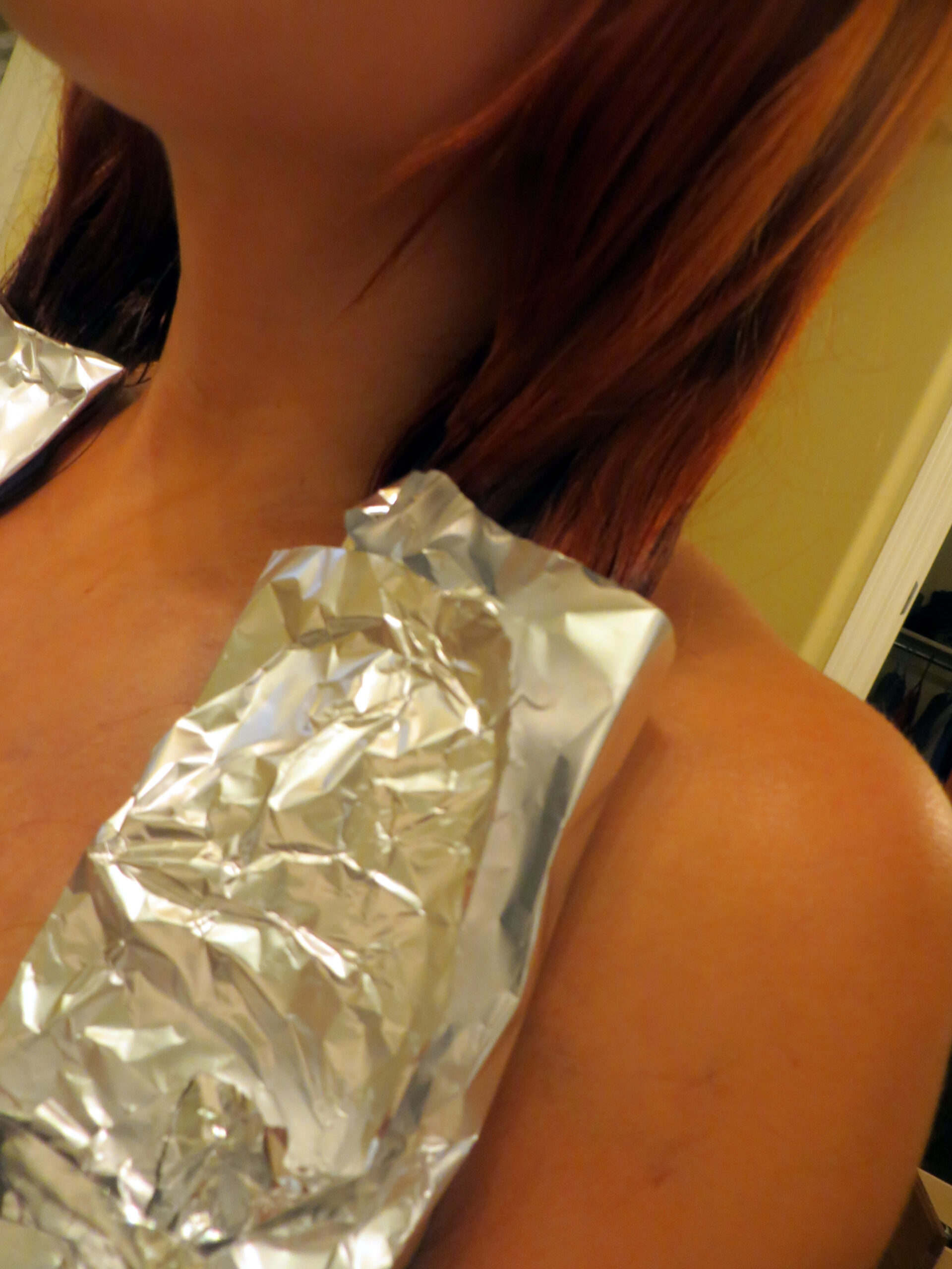Dip Dyeing Hair How-to Tutorial Foil Wrap The Ends