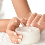 woman hands in creme