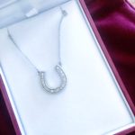 Horseshoe Diamond Necklace in Red Box