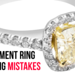 engagement ring with yellow canary diamond, pave halo
