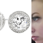 Redhead with jewelry round diamond earrings investment pieces