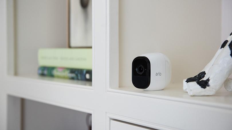Arlo home-security-camera on shelf
