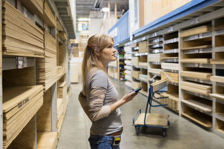 woman-home-improvement-store