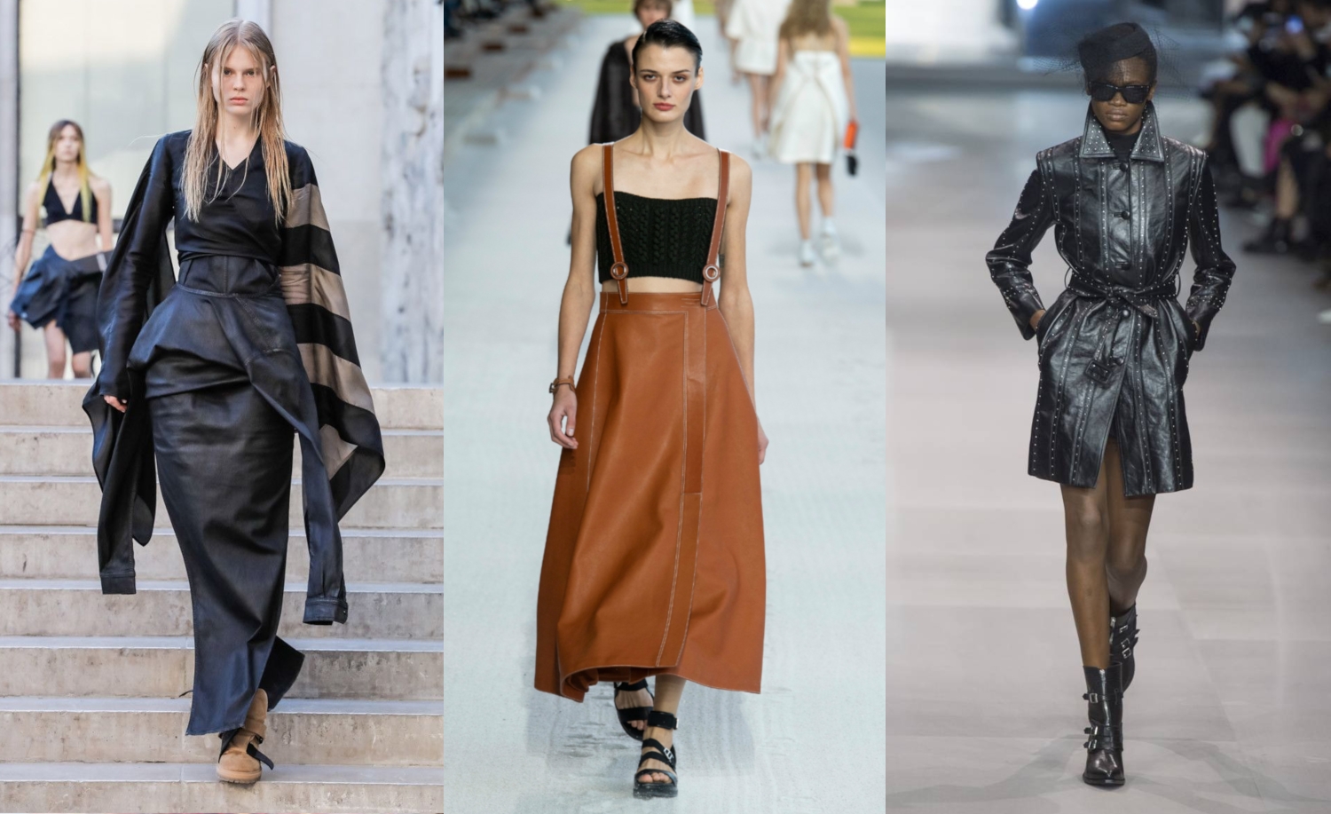 FW 2019 fashion edgy looks leather rick owens hermes celine