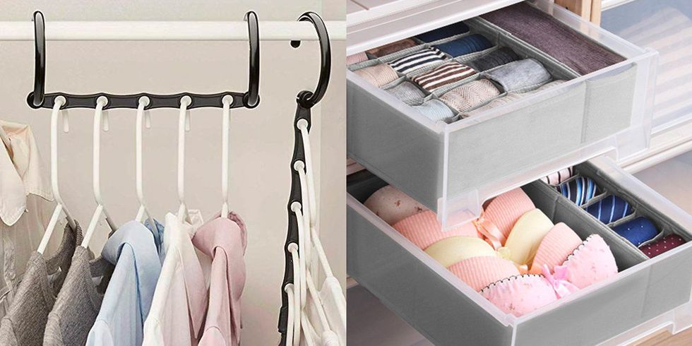 closet-organizer-ideas bra drawer tie hanger