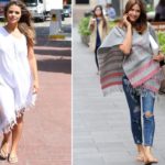 Chloe-Lewis-and-Lisa-Snowden-flip flops poncho one shoulder