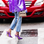 jeans heels car fashion