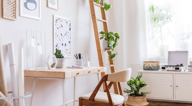 Home interior design ladder minimalism