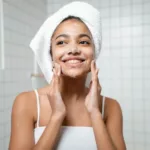 Peptides Young Woman Washing Face